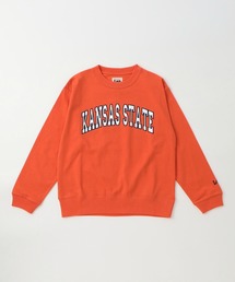 【110-150cm】キッズ カレッジロゴ刺繍長袖Tシャツ