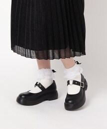 ハートバックル付き厚底ワンストラップシューズ