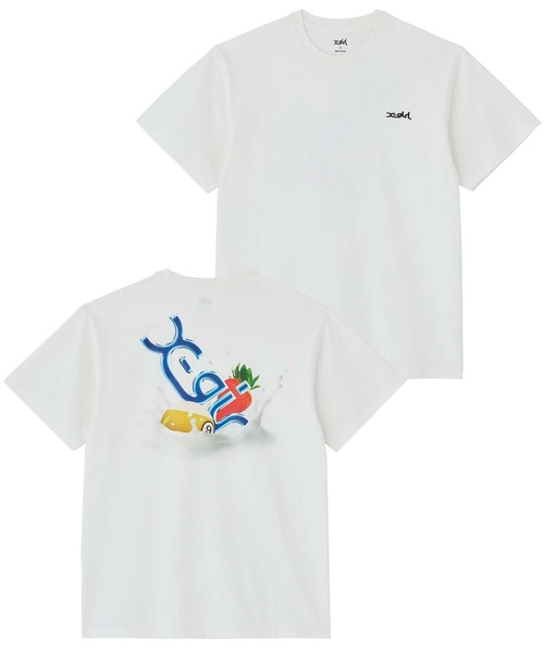 X-girl（エックスガール）の「MILK CROWN SPLASH S/S TEE（Tシャツ/カットソー・レディース・チャコール/ライトパープル/ホワイト・L/S/XL/M）」の2枚目の写真