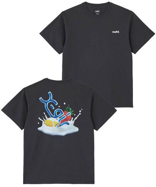 X-girl（エックスガール）の「MILK CROWN SPLASH S/S TEE（Tシャツ/カットソー・レディース・チャコール/ライトパープル/ホワイト・L/S/XL/M）」の3枚目の写真