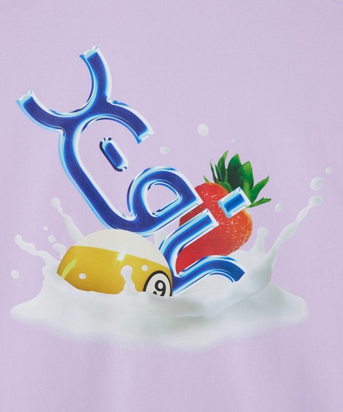 X-girl（エックスガール）の「MILK CROWN SPLASH S/S TEE（Tシャツ/カットソー・レディース・チャコール/ライトパープル/ホワイト・L/S/XL/M）」の8枚目の写真