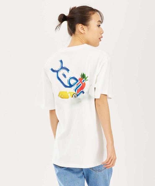 X-girl（エックスガール）の「MILK CROWN SPLASH S/S TEE（Tシャツ/カットソー・レディース・チャコール/ライトパープル/ホワイト・L/S/XL/M）」の16枚目の写真