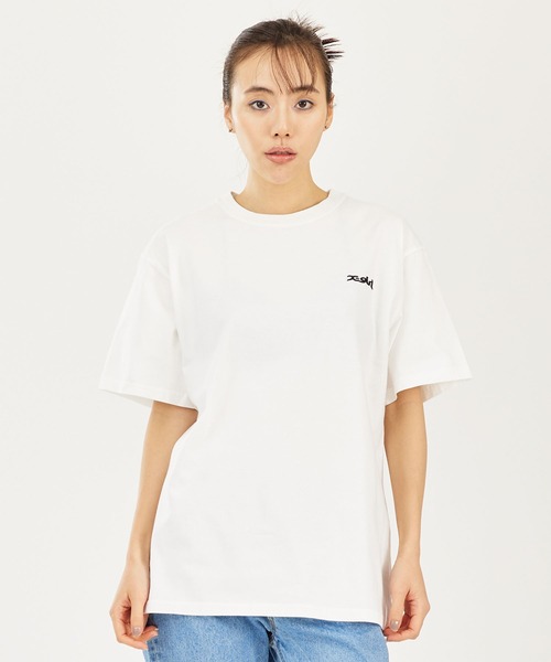 x-girl ブラック・ゴールド会員限定Tシャツ ホワイト SALE】エックスガール X-girl フェイスアンドスター B/B ビッグT