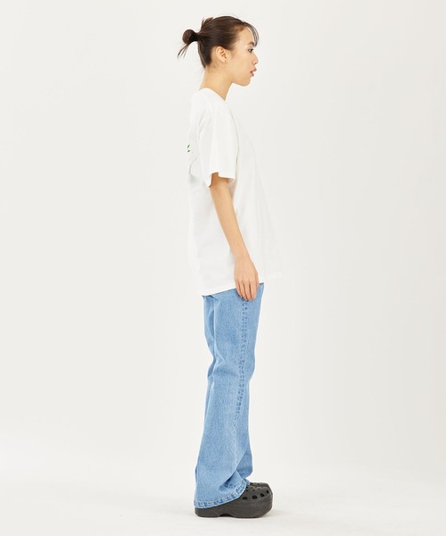 X-girl（エックスガール）の「MILK CROWN SPLASH S/S TEE（Tシャツ/カットソー・レディース・チャコール/ライトパープル/ホワイト・L/S/XL/M）」の18枚目の写真