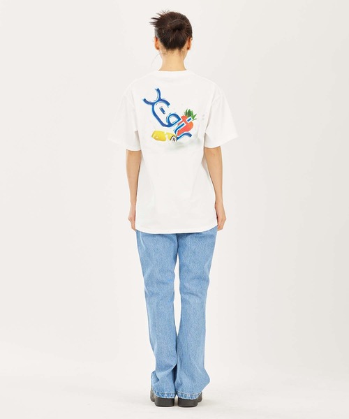 X-girl（エックスガール）の「MILK CROWN SPLASH S/S TEE（Tシャツ/カットソー・レディース・チャコール/ライトパープル/ホワイト・L/S/XL/M）」の15枚目の写真