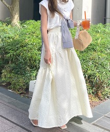 ふくれジャガードギャザースカート