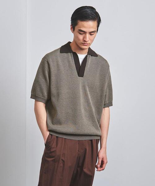 美品【UNITED ARROWS】コットン/アクリル タック スキッパー 美品【UNITED ARROWS】コットン/アクリル タック スキッパー
