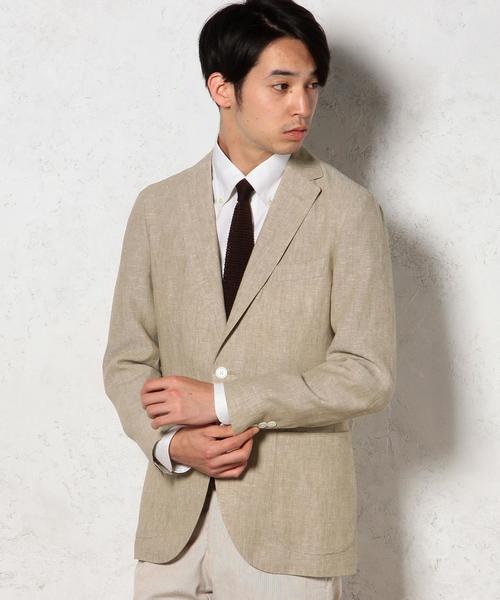 green label relaxing（グリーンレーベルリラクシング）の「LINEN RG NT 2PP- ジャケット（テーラードジャケット・メンズ・ベージュ/コバルトブルー・48/46/50/44/42）」の2枚目の写真