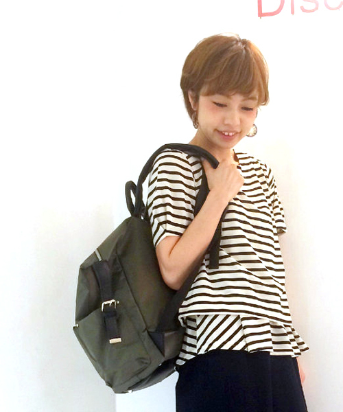 DISCOAT（ディスコート）の「【Discoat】ファスナーリュック（バックパック/リュック・レディース・ブラック/ホワイト/ネイビー/カーキ・ﾌﾘ-）」の4枚目の写真