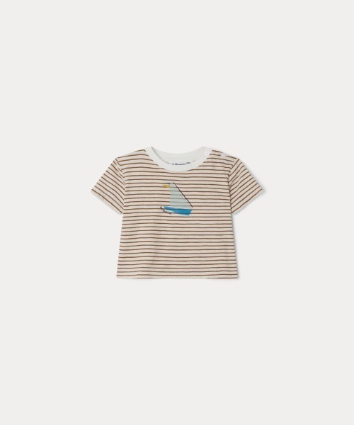 Bonpoint(ボンポワン)の「ボーダー ベビーTシャツ(Tシャツ/カットソー・キッズ・オレンジ系その他・90/95)」の1枚目の写真