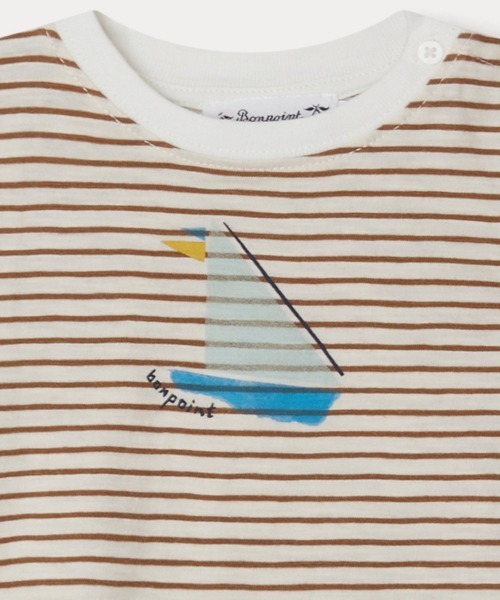 Bonpoint(ボンポワン)の「ボーダー ベビーTシャツ(Tシャツ/カットソー・キッズ・オレンジ系その他・90/95)」の3枚目の写真