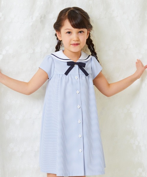 セール】【接触冷感】【KIDS】セーラーAラインワンピース