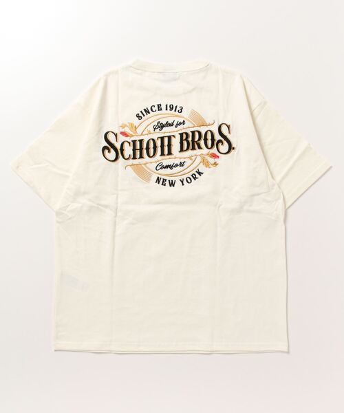 schott（ショット）の「Schott/ショット/SS T-SHIRT "EMBROIDERED SCHOTT BROS."/刺繍Tシャツ ショットブロス（Tシャツ/カットソー・メンズ・ブラック/グリーン/オフホワイト・L/XL/M/2XL）」の12枚目の写真