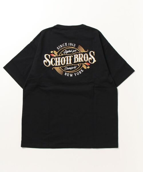 schott（ショット）の「Schott/ショット/SS T-SHIRT "EMBROIDERED SCHOTT BROS."/刺繍Tシャツ ショットブロス（Tシャツ/カットソー・メンズ・ブラック/グリーン/オフホワイト・L/XL/M/2XL）」の8枚目の写真