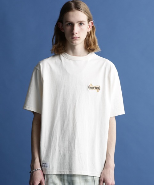 schott（ショット）の「Schott/ショット/SS T-SHIRT "EMBROIDERED SCHOTT BROS."/刺繍Tシャツ ショットブロス（Tシャツ/カットソー・メンズ・ブラック/グリーン/オフホワイト・L/XL/M/2XL）」の11枚目の写真