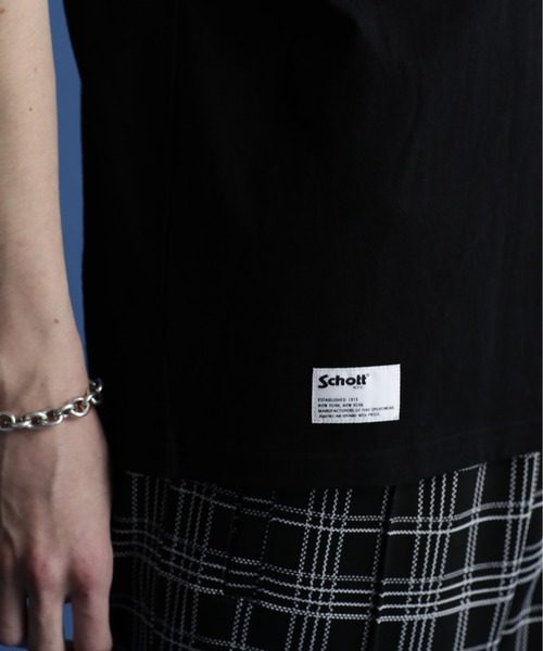schott（ショット）の「Schott/ショット/SS T-SHIRT "EMBROIDERED SCHOTT BROS."/刺繍Tシャツ ショットブロス（Tシャツ/カットソー・メンズ・ブラック/グリーン/オフホワイト・L/XL/M/2XL）」の6枚目の写真