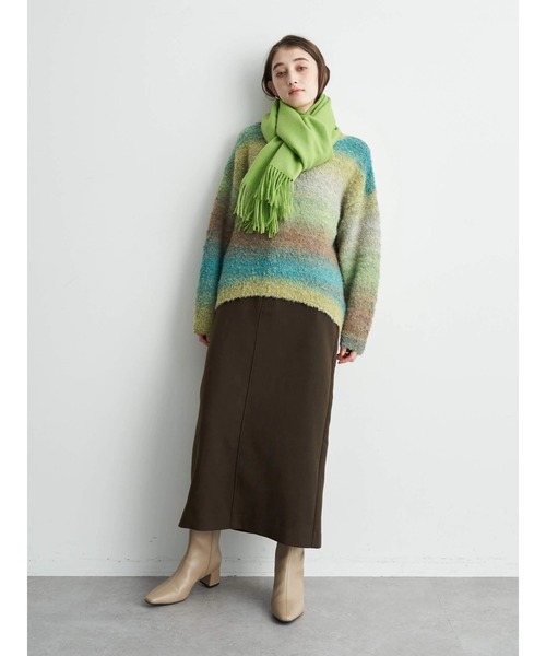 YECCA VECCA(イェッカヴェッカ)の「ウールストール(ストール/ショール・レディース・グレー/オレンジ/グリーン系その他3・FREE)」の6枚目の写真