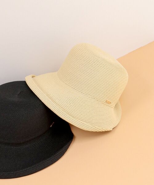 MAJESTIC LEGON(マジェスティックレゴン)の「ペーパーブルトンハット(ハット・レディース・ベージュ/ブラック・FREE)」の7枚目の写真