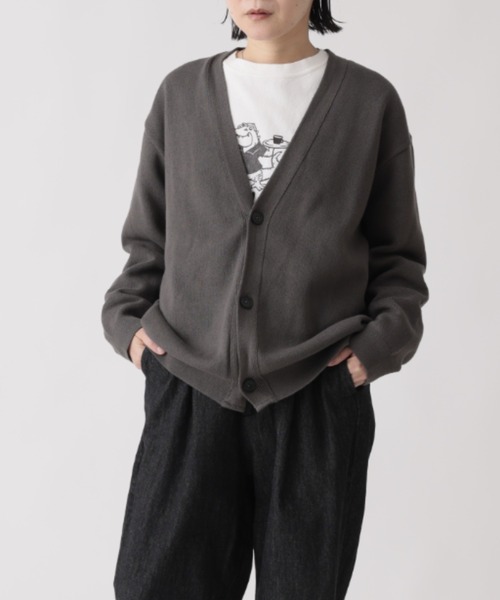 ARCH & LINE（アーチアンドライン）の「オーガニックコットンニットカーディガン OG COTTON WF CARDIGAN（カーディガン/ボレロ・レディース・ブラック/チャコールグレー/ネイビー・3/1/2）」の22枚目の写真