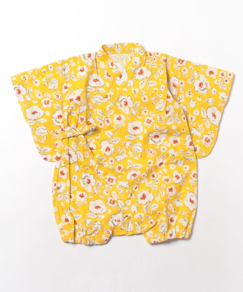 Ocean&Ground（オーシャン&グラウンド）の「GIRL’S甚平ロンパス FLOWERS(baby/70～80cm)（浴衣・キッズ・ブルー/イエロー/マルチ・70/80）」の2枚目の写真