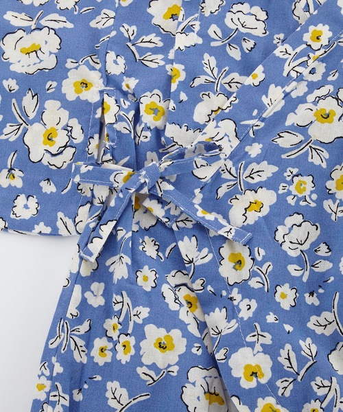 Ocean&Ground（オーシャン&グラウンド）の「GIRL’S甚平ロンパス FLOWERS(baby/70～80cm)（浴衣・キッズ・ブルー/イエロー/マルチ・70/80）」の7枚目の写真