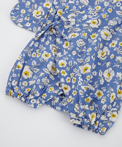 Ocean&Ground（オーシャン&グラウンド）の「GIRL’S甚平ロンパス FLOWERS(baby/70～80cm)（浴衣・キッズ・ブルー/イエロー/マルチ・70/80）」の9枚目の写真