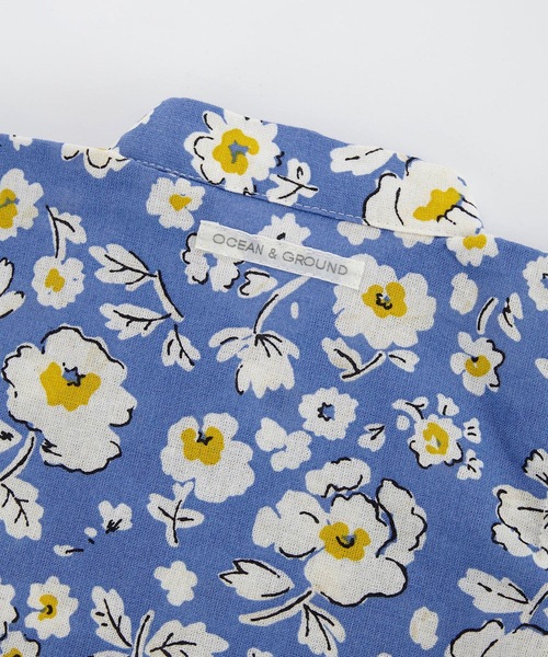 Ocean&Ground（オーシャン&グラウンド）の「GIRL’S甚平ロンパス FLOWERS(baby/70～80cm)（浴衣・キッズ・ブルー/イエロー/マルチ・70/80）」の4枚目の写真