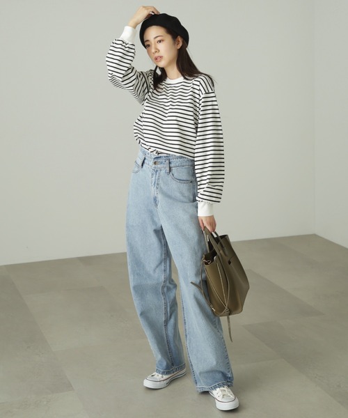 FREE'S MART（フリーズマート）の「◇リンガーボーダーロンT（Tシャツ/カットソー・レディース・ブラック系その他/パープル系その他・FREE）」の7枚目の写真