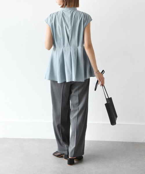 Chillfar（チルファー）の「ウエストタックスタンドカラーブラウス（シャツ/ブラウス・レディース・ブルーグレー/ブラック/オフホワイト・FREE）」の13枚目の写真