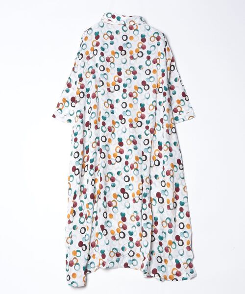 sandy（サンディー）の「【sandy】プリントシャツワンピース（ワンピース・レディース・ブルー系その他/オレンジ/グリーン/オフホワイト/グレー・FREE）」の6枚目の写真