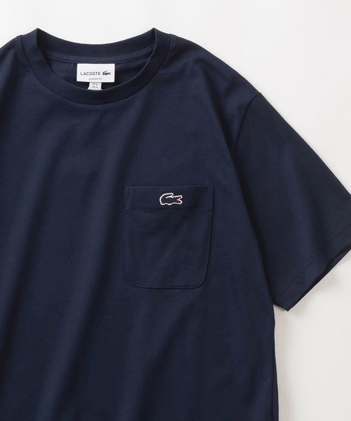 LACOSTE(ラコステ)の「【LACOSTE/ラコステ】クロコエンブレム アウトライン クロックポケット 半袖Tシャツ/ブランドロゴワッペンポケT(Tシャツ/カットソー・メンズ・ホワイト/ネイビー/ベージュ・M/L)」の3枚目の写真
