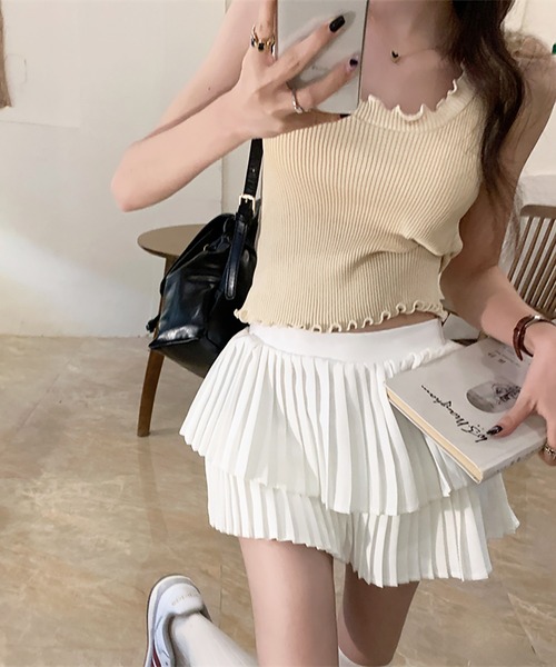 Bibiy フリルタンクトップ 新品 bibiy IRIS RUFFLE TOP タンクトップ ワンピース 黒 - メルカリ
