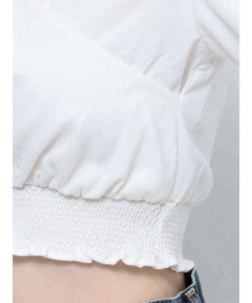 EMODA（エモダ）の「カシュクールギャザートップス（Tシャツ/カットソー・レディース・ブルー/ブラック/ホワイト/ピンク・FREE）」の22枚目の写真