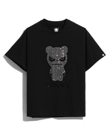 HIPANDA（ハイパンダ）の「HIPANDA ハイパンダ メンズ ラインストーン ロゴ Tシャツ（Tシャツ/カットソー）」