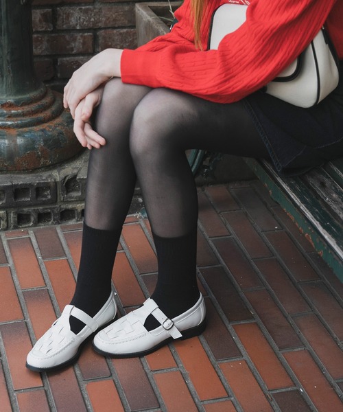 BONLECILL（ボンルシール）の「グルカメッシュ Tストラップローファー（ローファー・レディース・ブラック/ブラウン/アイボリー・S/L/M）」の7枚目の写真