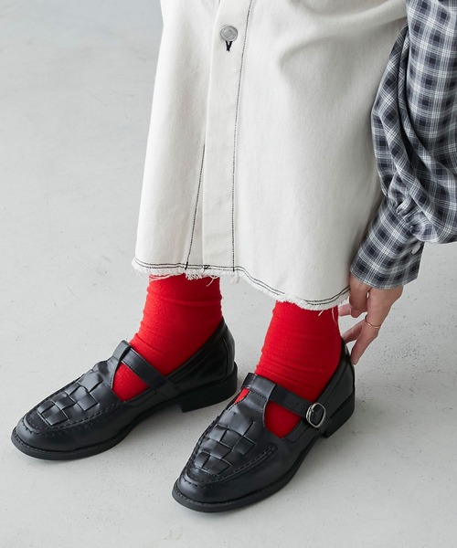 BONLECILL（ボンルシール）の「グルカメッシュ Tストラップローファー（ローファー・レディース・ブラック/ブラウン/アイボリー・S/L/M）」の11枚目の写真