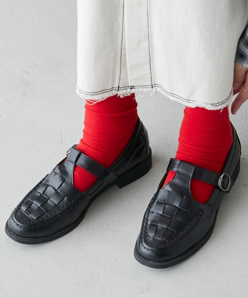 BONLECILL（ボンルシール）の「グルカメッシュ Tストラップローファー（ローファー・レディース・ブラック/ブラウン/アイボリー・S/L/M）」の12枚目の写真