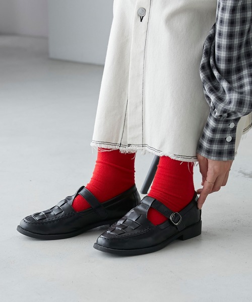 BONLECILL（ボンルシール）の「グルカメッシュ Tストラップローファー（ローファー・レディース・ブラック/ブラウン/アイボリー・S/L/M）」の13枚目の写真