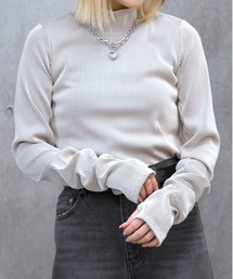 PAGEBOY | クシュソデバイカラープリーツハイネック(Tシャツ/カットソー)