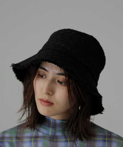 FREE'S MART（フリーズマート）の「ツイードハット（ハット・レディース・ブラック/ホワイト系その他/ブラック系その他/ブラウン系その他・ﾌﾘ-）」の2枚目の写真