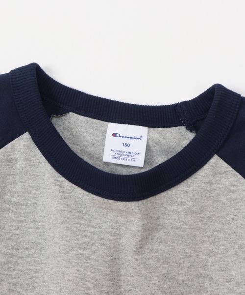 Champion（チャンピオン）の「【Champion/チャンピオン】キッズ ベーシック ラグランロングスリーブTシャツ（Tシャツ/カットソー・キッズ・ネイビー/グレー/ブラック/グレー系その他7/その他・140/130/160/120/150/110/100）」の21枚目の写真
