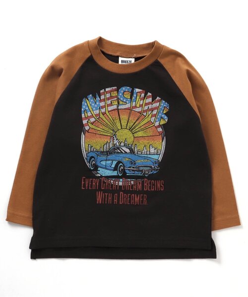 BREEZE（ブリーズ）の「ヴィンテージカー ラグランロンT（Tシャツ/カットソー・キッズ・オフホワイト/チャコール・100/90/120/80/110/130/140）」の5枚目の写真