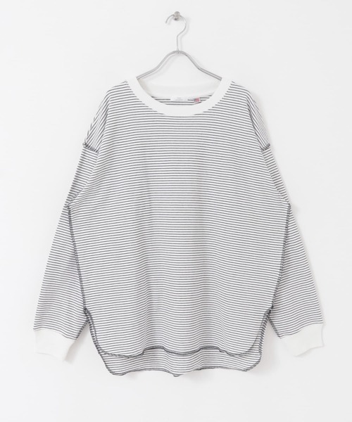 ITEMS URBANRESEARCH（アイテムズ アーバンリサーチ）の「ラウンドロングTシャツ（Tシャツ/カットソー・レディース・ホワイト系その他/オレンジ/ブラック系その他・FREE）」の4枚目の写真