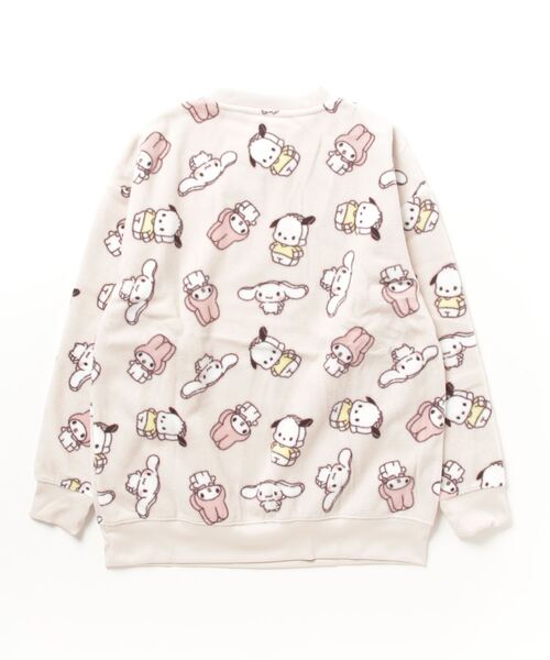 sanrio（サンリオ）の「sanrio（サンリオ）キャラクター総柄フリーススウェットトレーナー/マイメロディ シナモロール ポチャッコ ポムポムプリン クロミ（ルームウェア/パジャマ・レディース・ライトベージュ/ブラック/モカ/パープル・L/M）」の5枚目の写真