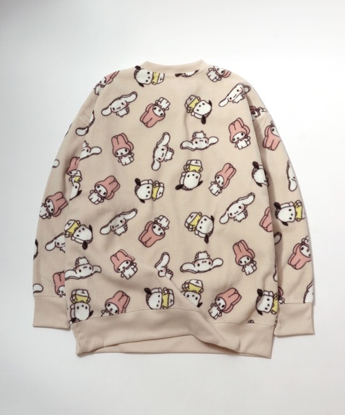 sanrio（サンリオ）の「sanrio（サンリオ）キャラクター総柄フリーススウェットトレーナー/マイメロディ シナモロール ポチャッコ ポムポムプリン クロミ（ルームウェア/パジャマ・レディース・ライトベージュ/ブラック/モカ/パープル・L/M）」の10枚目の写真