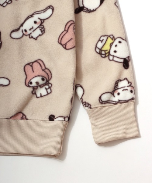 sanrio（サンリオ）の「sanrio（サンリオ）キャラクター総柄フリーススウェットトレーナー/マイメロディ シナモロール ポチャッコ ポムポムプリン クロミ（ルームウェア/パジャマ・レディース・ライトベージュ/ブラック/モカ/パープル・L/M）」の17枚目の写真