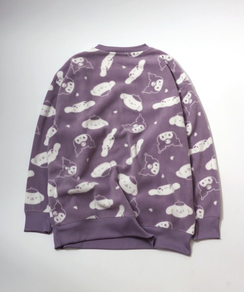 sanrio（サンリオ）の「sanrio（サンリオ）キャラクター総柄フリーススウェットトレーナー/マイメロディ シナモロール ポチャッコ ポムポムプリン クロミ（ルームウェア/パジャマ・レディース・ライトベージュ/ブラック/モカ/パープル・L/M）」の11枚目の写真