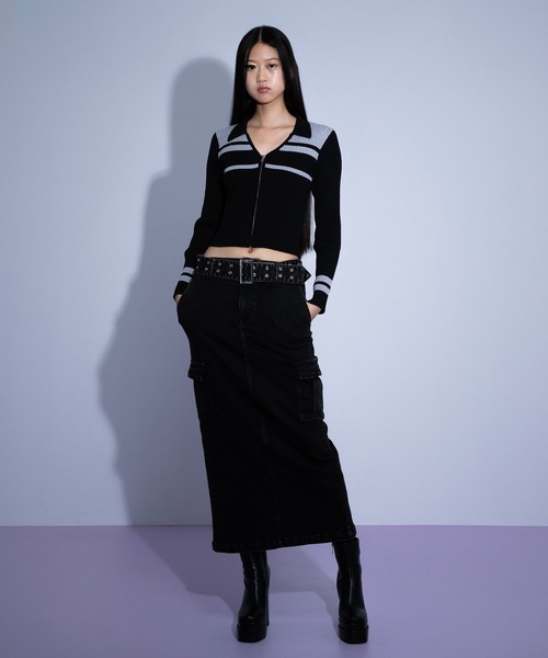 ANNA SUI(アナスイ)の「ANNA SUI NYC ストレッチデニム カーゴ ロングスカート 【SP】(スカート・レディース・ブラック/ライトブルー/カーキ・M/L)」の2枚目の写真