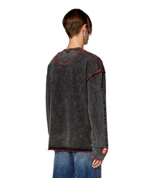 DIESEL ブラック ロングスリーブ トレーナー DF1204 6.6オンス ロングスリーブオープンエンドコンフォートT
