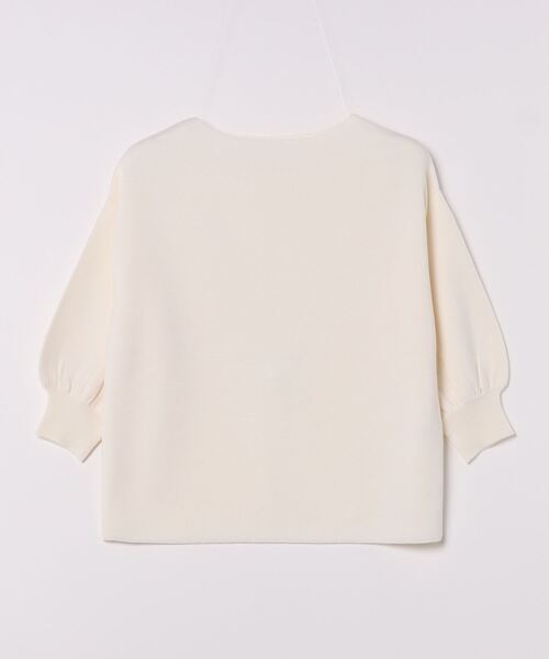 美品♡近年♡ルネ レース ボリュームスリーブ ニット ホワイト 34 セール】ミラノリブ・ボリュームスリーブニットプルオーバー（ニット